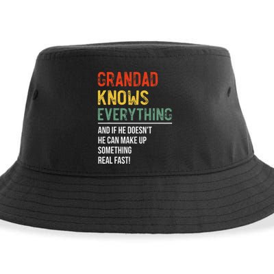 Grandad Knows Everything Father's Day Grandad Sustainable Bucket Hat