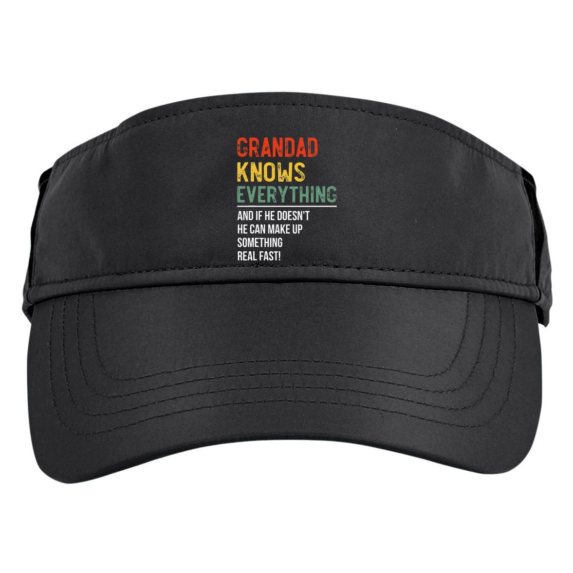 Grandad Knows Everything Father's Day Grandad Adult Drive Performance Visor