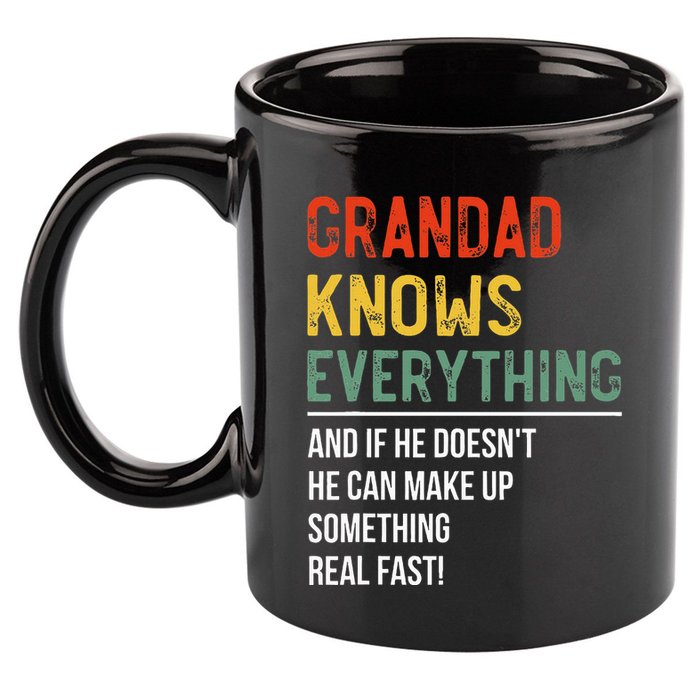 Grandad Knows Everything Father's Day Grandad 11oz C Handle Ceramic Mug