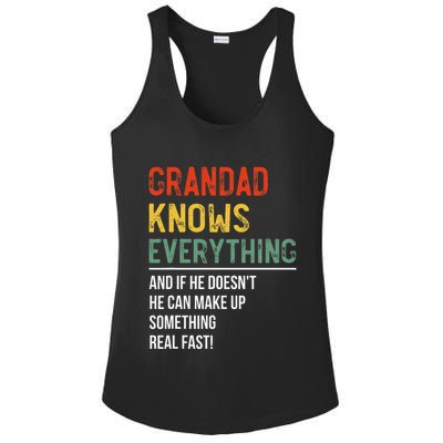 Grandad Knows Everything Father's Day Grandad Ladies PosiCharge Competitor Racerback Tank