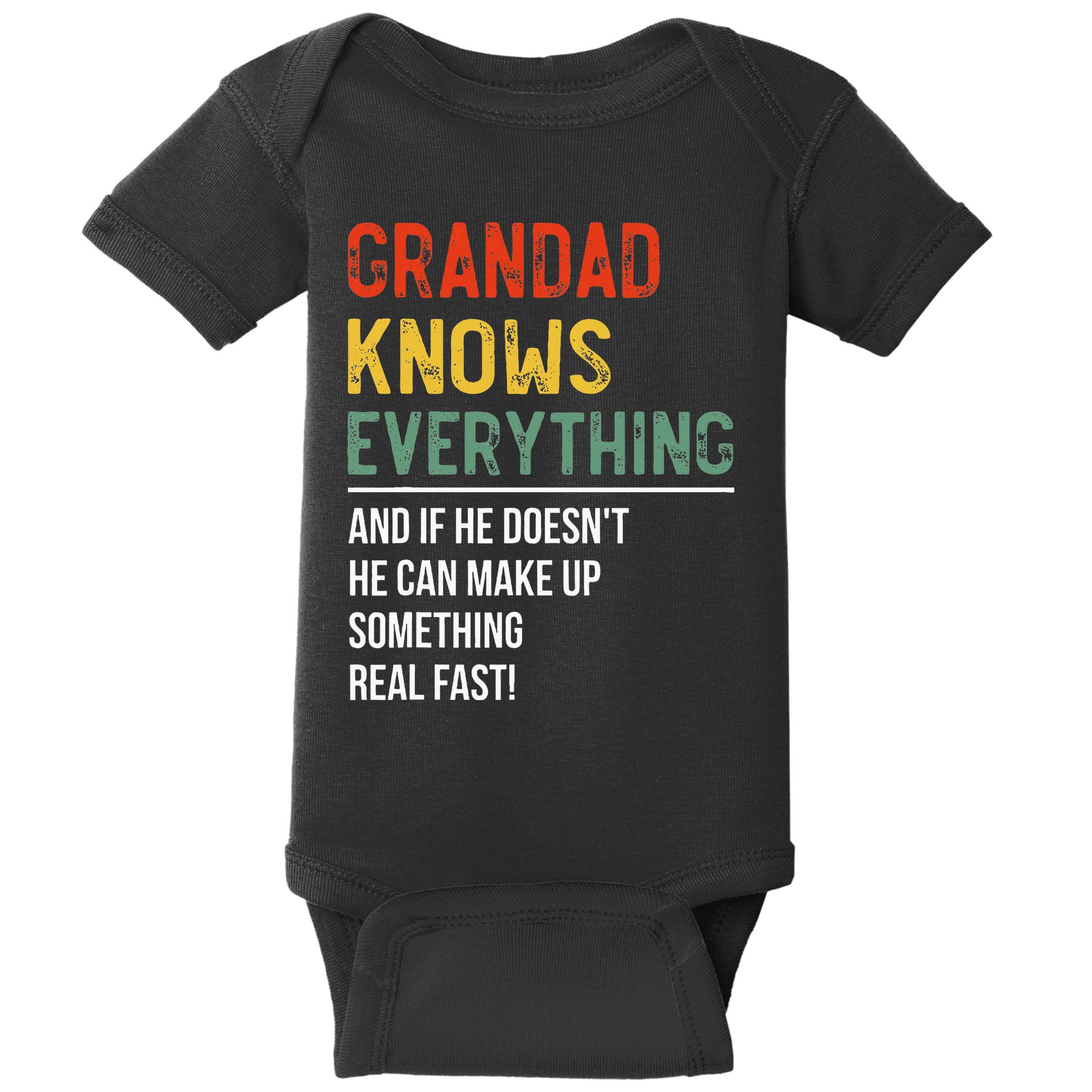 Grandad Knows Everything Father's Day Grandad Baby Bodysuit