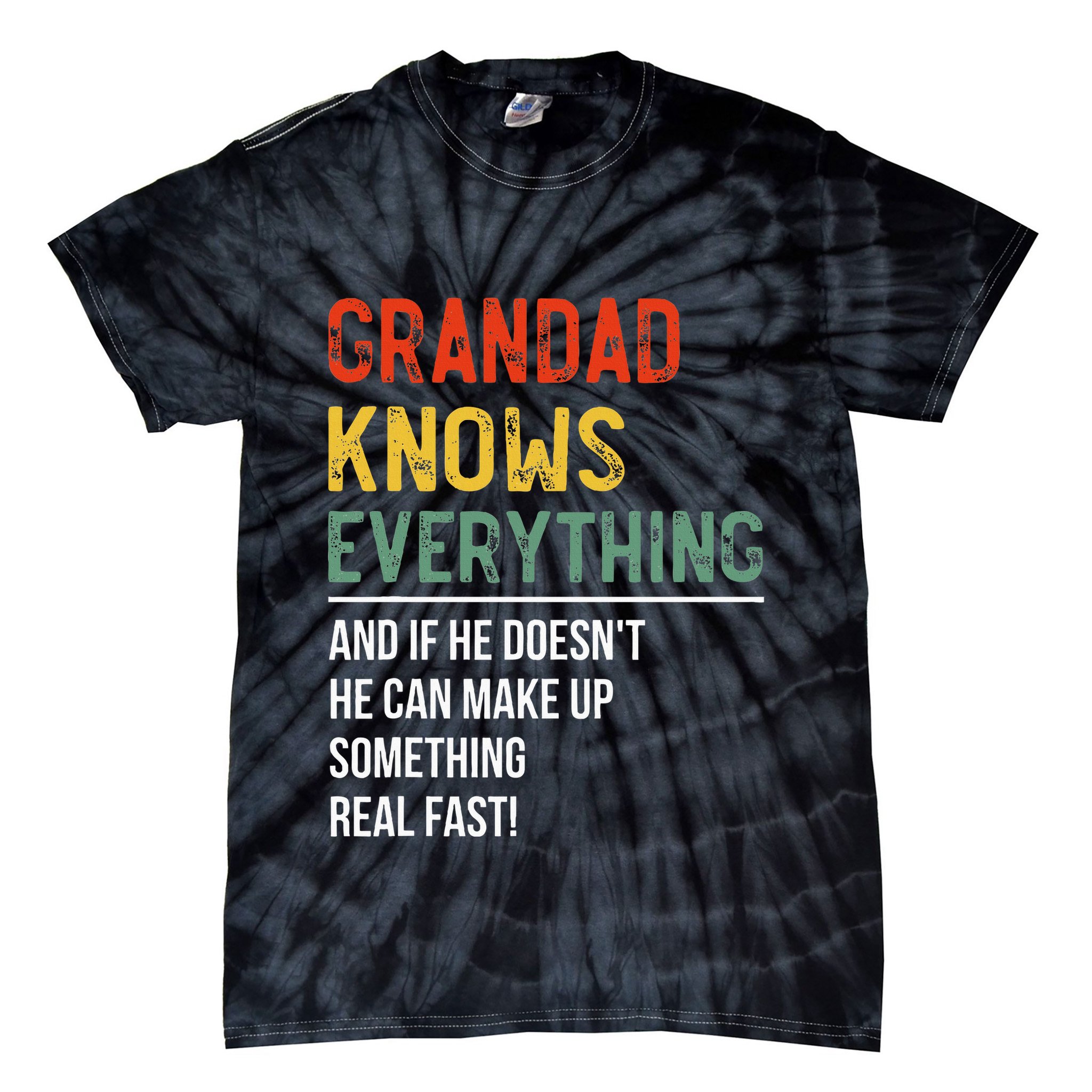 Grandad Knows Everything Father's Day Grandad Tie-Dye T-Shirt