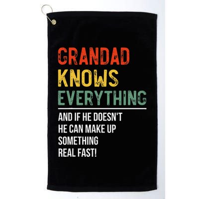Grandad Knows Everything Father's Day Grandad Golf Towel
