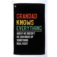 Grandad Knows Everything Father's Day Grandad Golf Towel