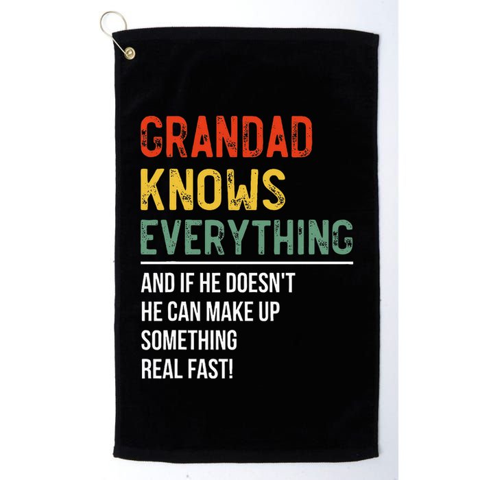Grandad Knows Everything Father's Day Grandad Golf Towel