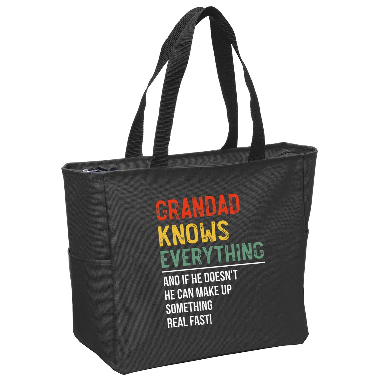 Grandad Knows Everything Father's Day Grandad Zip Tote Bag