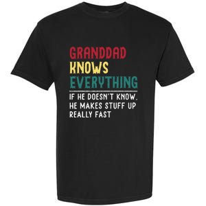 Granddad Know Everything Fathers Day For Funny Granddad Garment-Dyed Heavyweight T-Shirt