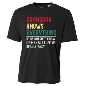 Granddad Know Everything Fathers Day For Funny Granddad Cooling Performance Crew T-Shirt