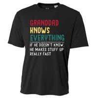 Granddad Know Everything Fathers Day For Funny Granddad Cooling Performance Crew T-Shirt