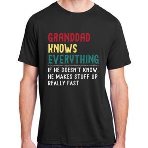 Granddad Know Everything Fathers Day For Funny Granddad Adult ChromaSoft Performance T-Shirt