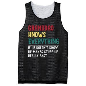 Granddad Know Everything Fathers Day For Funny Granddad Mesh Reversible Basketball Jersey Tank