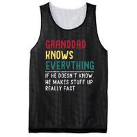 Granddad Know Everything Fathers Day For Funny Granddad Mesh Reversible Basketball Jersey Tank