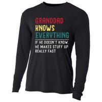 Granddad Know Everything Fathers Day For Funny Granddad Cooling Performance Long Sleeve Crew