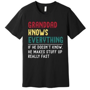 Granddad Know Everything Fathers Day For Funny Granddad Premium T-Shirt