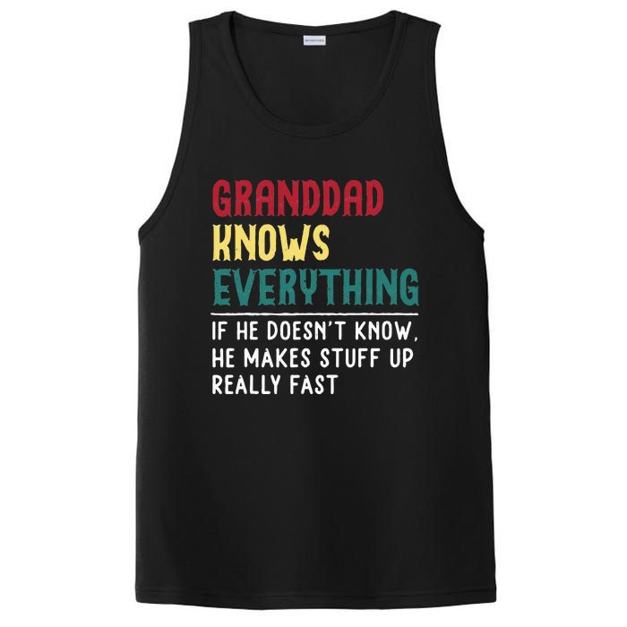 Granddad Know Everything Fathers Day For Funny Granddad PosiCharge Competitor Tank