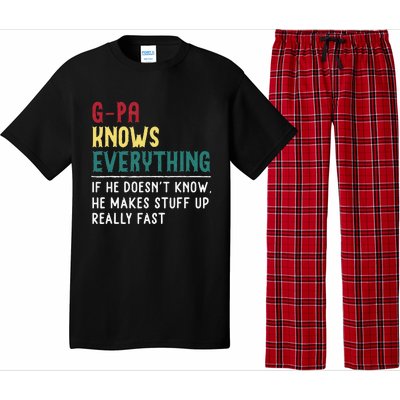 Gpa Know Everything Funny Fathers Day Gift For Grandfather Pajama Set