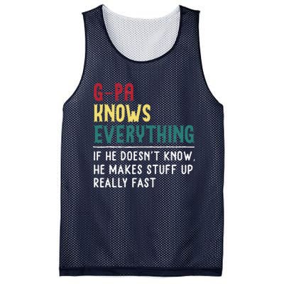 Gpa Know Everything Funny Fathers Day Gift For Grandfather Mesh Reversible Basketball Jersey Tank