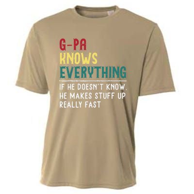 Gpa Know Everything Funny Fathers Day Gift For Grandfather Cooling Performance Crew T-Shirt