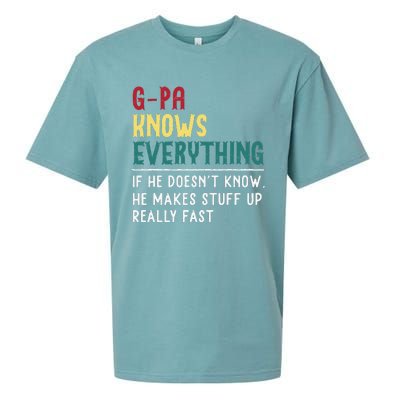 Gpa Know Everything Funny Fathers Day Gift For Grandfather Sueded Cloud Jersey T-Shirt