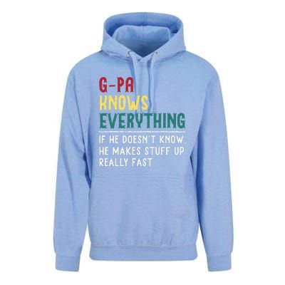 Gpa Know Everything Funny Fathers Day Gift For Grandfather Unisex Surf Hoodie