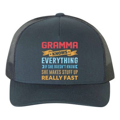 Gramma Knows Everything Mom Grandma Grand Mothers Day Meaningful Gift Yupoong Adult 5-Panel Trucker Hat