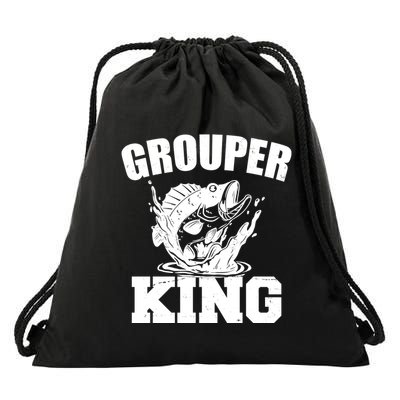Grouper King Fishing Drawstring Bag