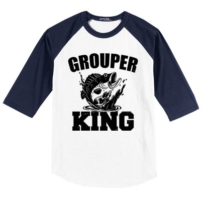 Grouper King Fishing Baseball Sleeve Shirt