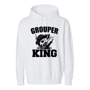 Grouper King Fishing Garment-Dyed Fleece Hoodie