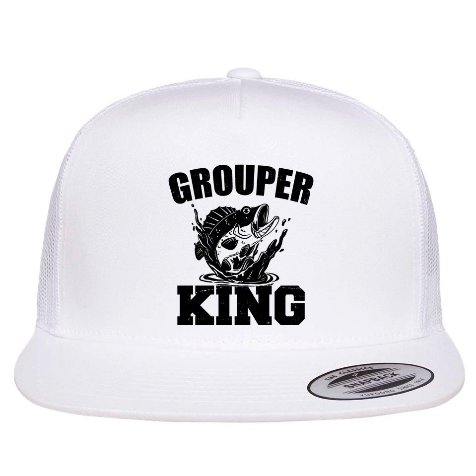 Grouper King Fishing Flat Bill Trucker Hat