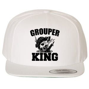 Grouper King Fishing Wool Snapback Cap