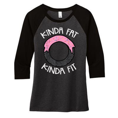 Gym Kinda Fat Fit Workout Fitness Exercise Women's Tri-Blend 3/4-Sleeve Raglan Shirt