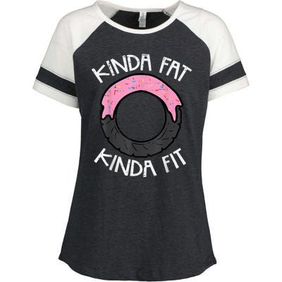 Gym Kinda Fat Fit Workout Fitness Exercise Enza Ladies Jersey Colorblock Tee