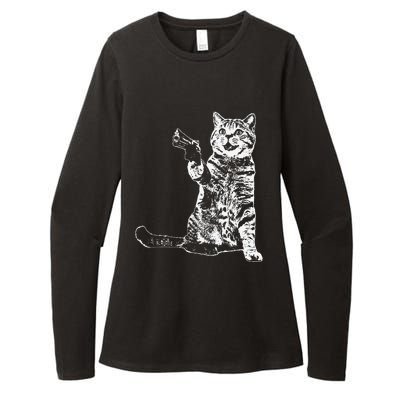 Gun Kitty Funny Cat Gift Womens CVC Long Sleeve Shirt