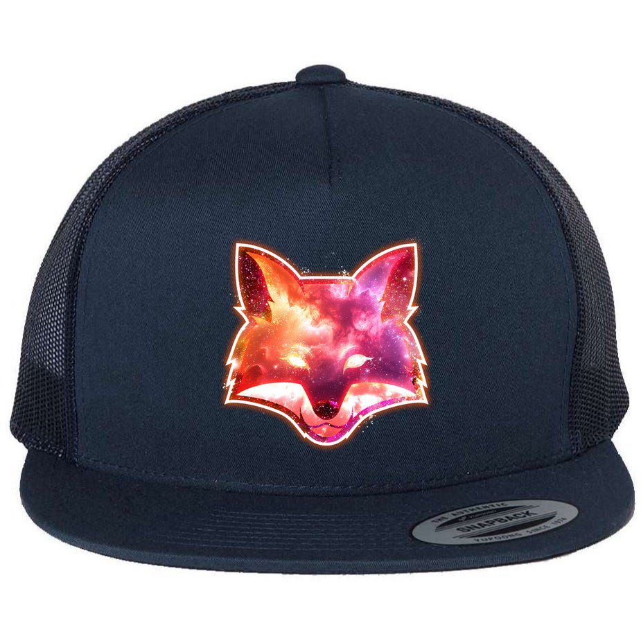 Galaxy Kitsune Fox Flat Bill Trucker Hat