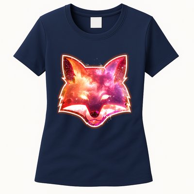 Galaxy Kitsune Fox Womens T-Shirt