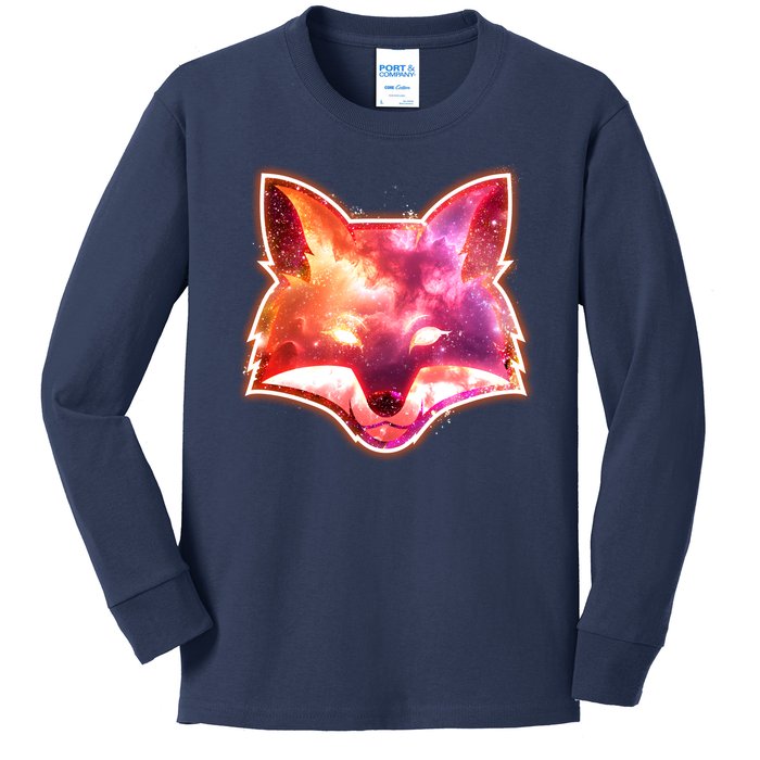 Galaxy Kitsune Fox Kids Long Sleeve Shirt