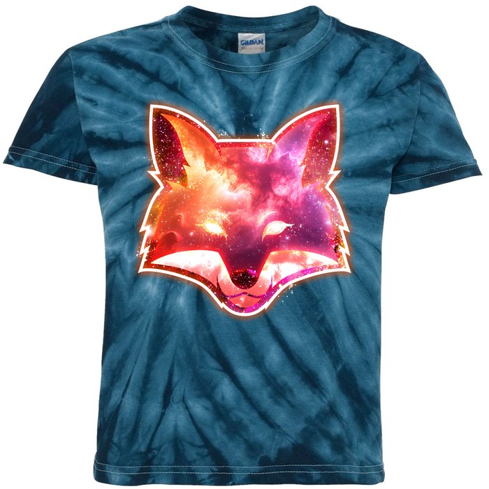 Galaxy Kitsune Fox Kids Tie-Dye T-Shirt