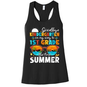 Goodbye Kindergarten Graduation To 1st Grade Hello Summer Women's Racerback Tank