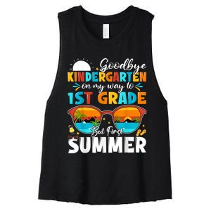 Goodbye Kindergarten Graduation To 1st Grade Hello Summer Women's Racerback Cropped Tank