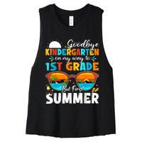 Goodbye Kindergarten Graduation To 1st Grade Hello Summer Women's Racerback Cropped Tank