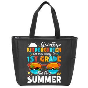 Goodbye Kindergarten Graduation To 1st Grade Hello Summer Zip Tote Bag