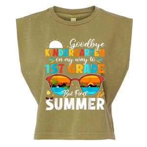 Goodbye Kindergarten Graduation To 1st Grade Hello Summer Garment-Dyed Women's Muscle Tee