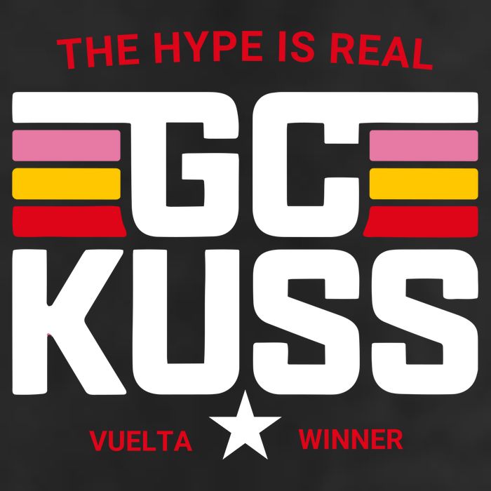 Team Jumbo Visma The Hype Is Real Gc Kuss Vuelta Winner 7 Panel Mesh Trucker Snapback Hat