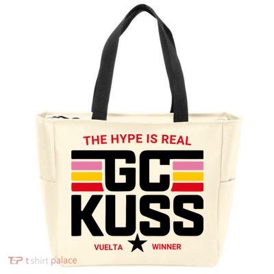 Team Jumbo Visma The Hype Is Real Gc Kuss Vuelta Winner Zip Tote Bag