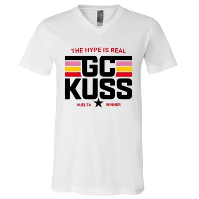 Team Jumbo Visma The Hype Is Real Gc Kuss Vuelta Winner V-Neck T-Shirt