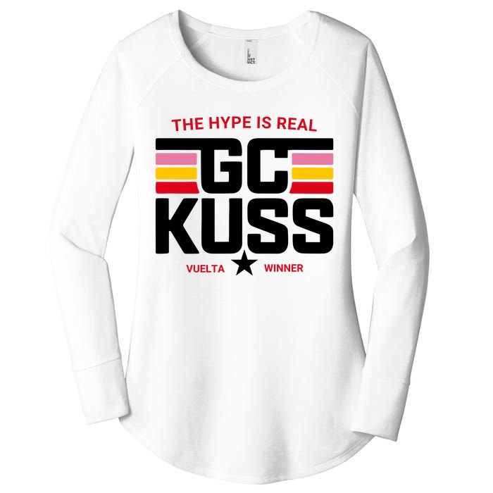 Team Jumbo Visma The Hype Is Real Gc Kuss Vuelta Winner Women's Perfect Tri Tunic Long Sleeve Shirt