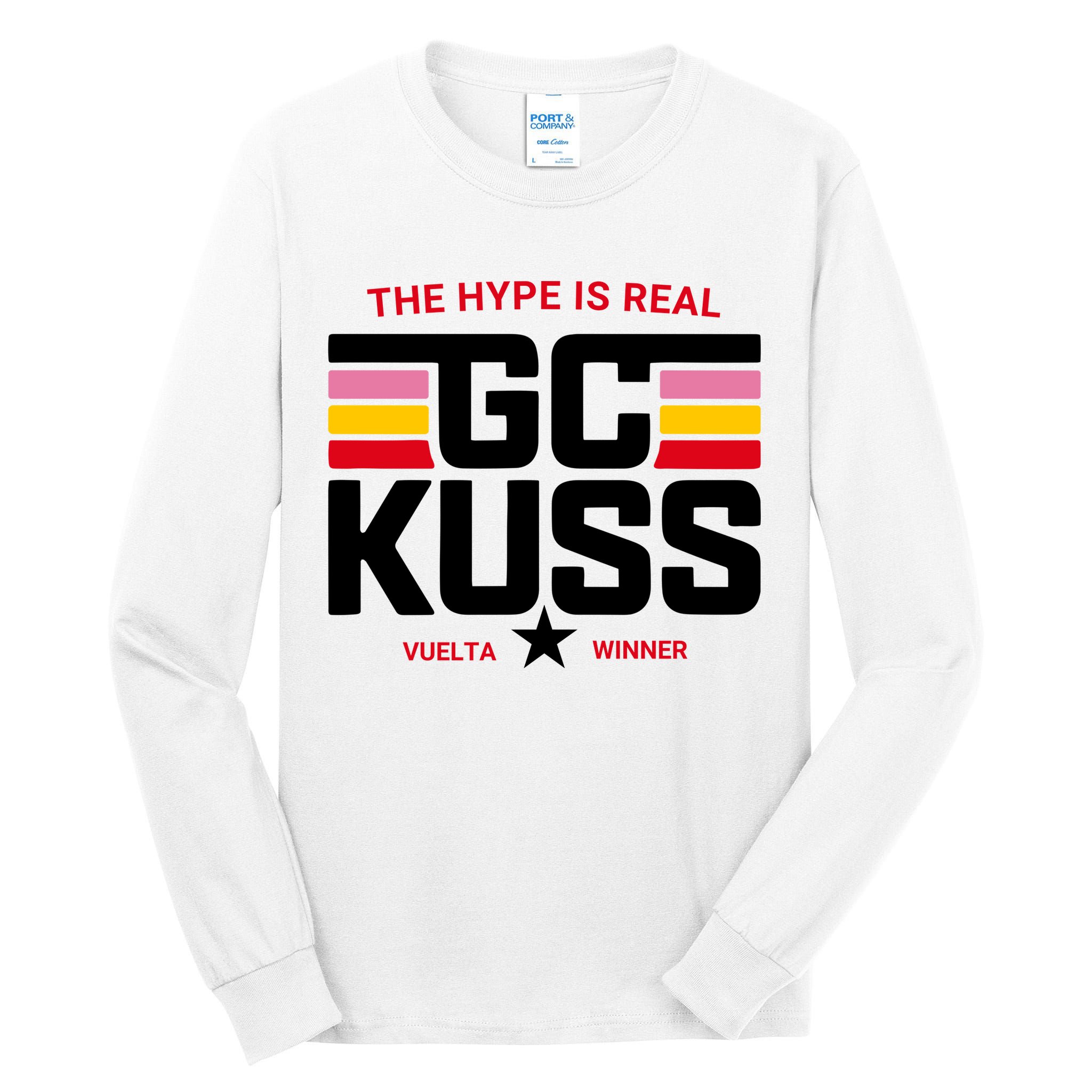 Team Jumbo Visma The Hype Is Real Gc Kuss Vuelta Winner Tall Long Sleeve T-Shirt