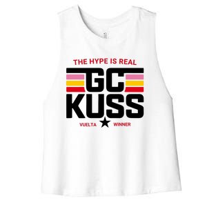 Team Jumbo Visma The Hype Is Real Gc Kuss Vuelta Winner Women's Racerback Cropped Tank