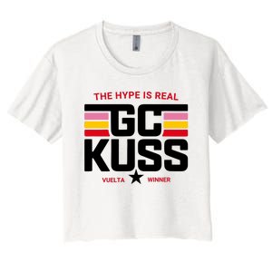 Team Jumbo Visma The Hype Is Real Gc Kuss Vuelta Winner Women's Crop Top Tee