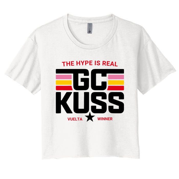 Team Jumbo Visma The Hype Is Real Gc Kuss Vuelta Winner Women's Crop Top Tee